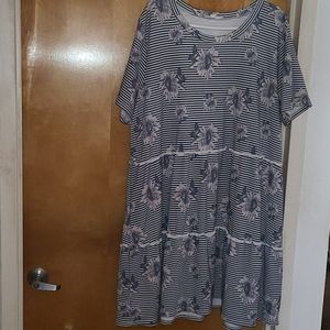 Avenue Loralette stripe floral baby doll dress 4x